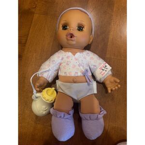 Baby Alive Doll 2007 Hasbro Soft Body Cloth Baby Doll Outfit Bottle